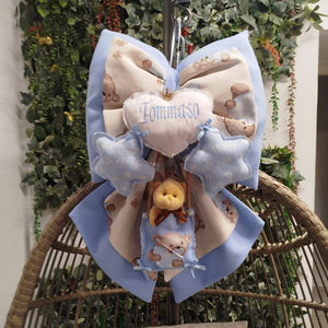 Fiocchi Nascita Artigianali Personalizzato Azzurro