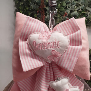 Fiocchi Nascita Gemellare Rosa Artigianale - 2