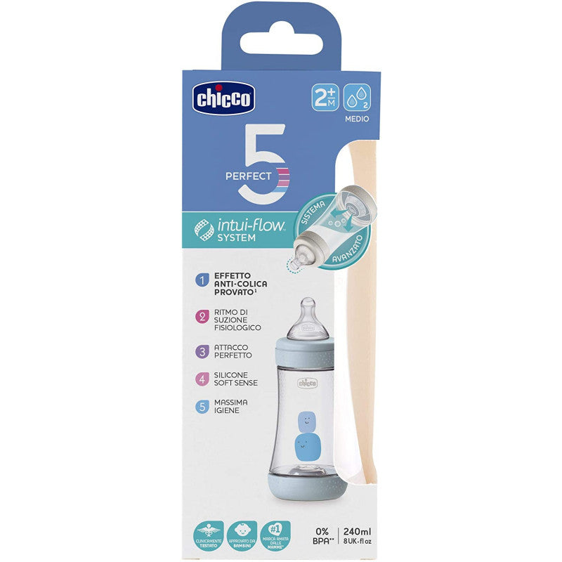Biberon Chicco Perfect 5 - 240 ml - Celeste - 3