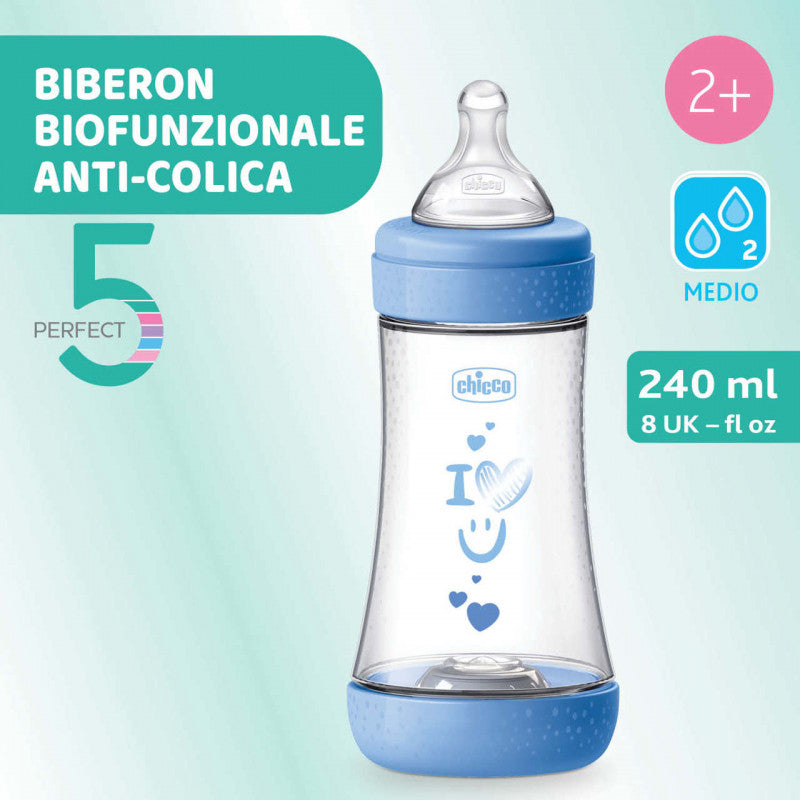 Biberon Chicco Perfect 5 - 240 ml - Celeste - 2