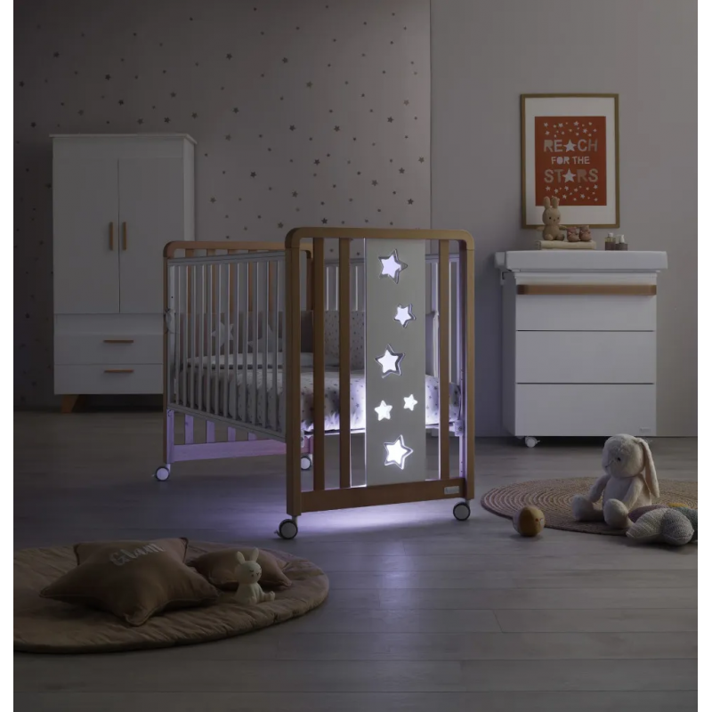 Lettino Glam Lux Con Tessile Glam Naturale-Bianco