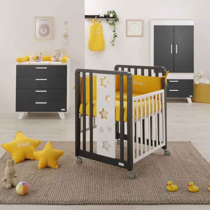 Lettino Azzurra Design Glam 9ni1 Stelle Grigio Bianco
