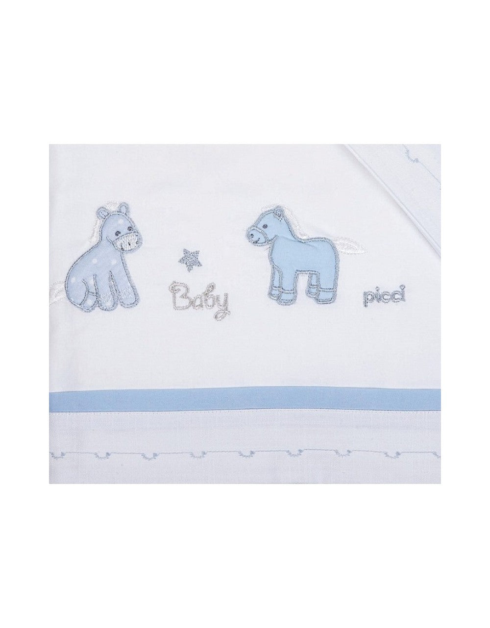 Lenzuola Lettino Picci Milky Azzurro