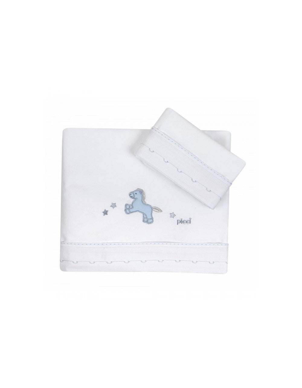 Lenzuola Culla Picci Milky Azzurro