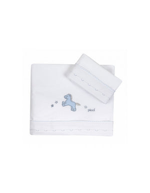 Lenzuola Culla Picci Milky Azzurro