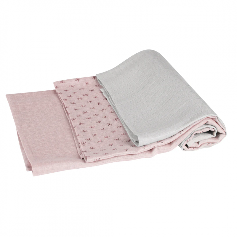 Set Di Mussole in cotone biologico 80x80 Rosa - 2