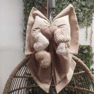 Fiocco Nascita Beige Cuore