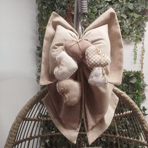 Fiocco Nascita Beige Cuore - 2