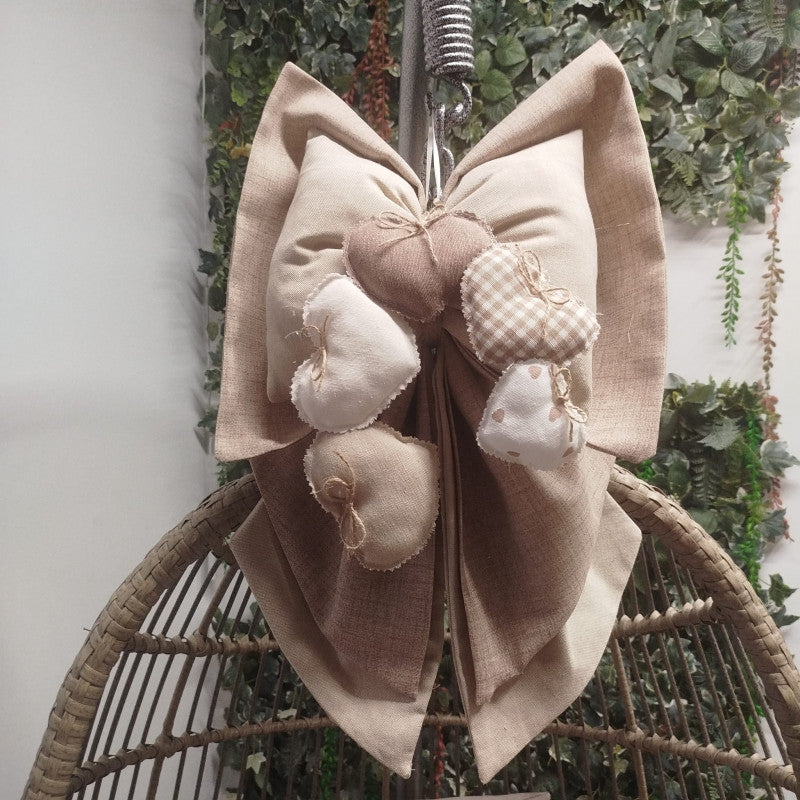 Fiocco Nascita Beige Cuore - 2