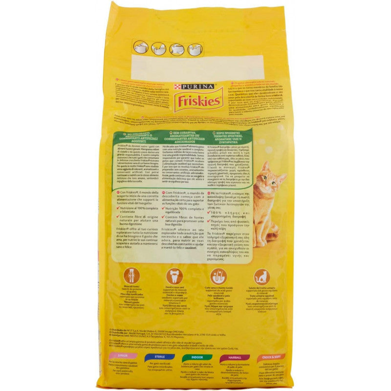 PURINA FRISKIES 5 Promesse Crocchette per Gatti Adulti con Pollo, Tacchino e Verdure Sacco da 2kg - 3