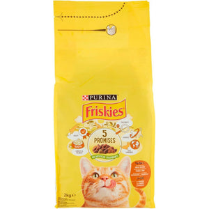 PURINA FRISKIES 5 Promesse Crocchette per Gatti Adulti con Pollo, Tacchino e Verdure Sacco da 2kg