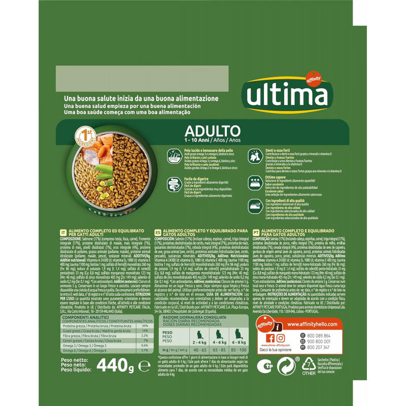 Ultima Cibo per Gatti Aduti con Salmone, 440g - 2