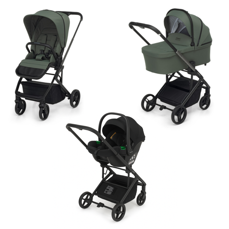 Trio TicToc Foppapedretti con seggiolino auto Rek i-Size - Olive