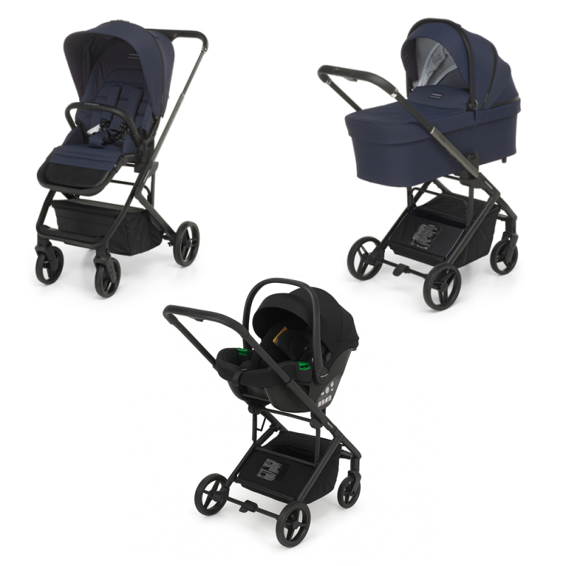 Trio TicToc Foppapedretti con seggiolino auto Rek i-Size - Navy