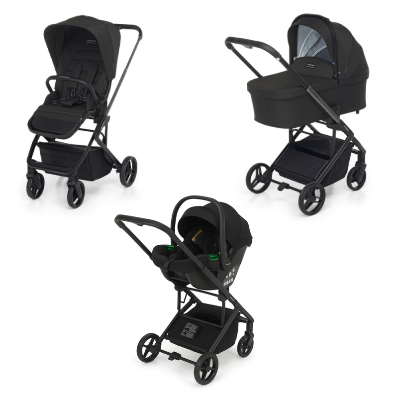 Trio TicToc Foppapedretti con seggiolino auto Rek i-Size - Ebony