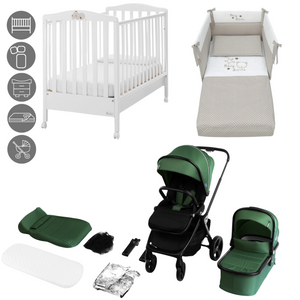 Lettino completo Web con Passeggino 2in1 Isbjiorn Green