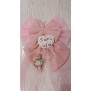 Fiocco Nascita Personalizzabile In Cotone e Tulle