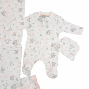 Set neonato 3 pezzi in caldo cotone Rosa 0/1 Mese