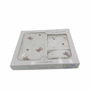 Set neonato 3 pezzi in caldo cotone Beige - 2