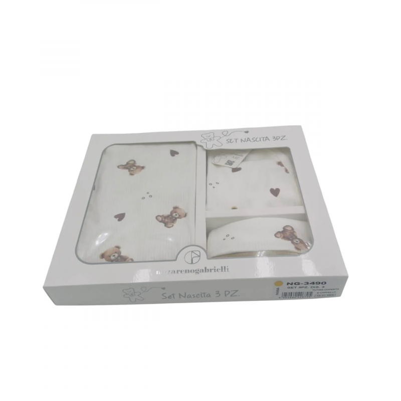 Set neonato 3 pezzi in caldo cotone Beige  1/3 mese - 2