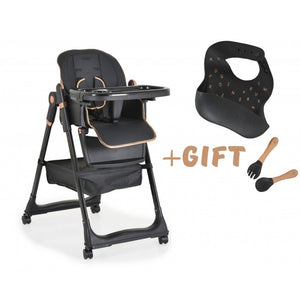 Seggiolone Pappa Lindo Con  Accessori Inclusi Black