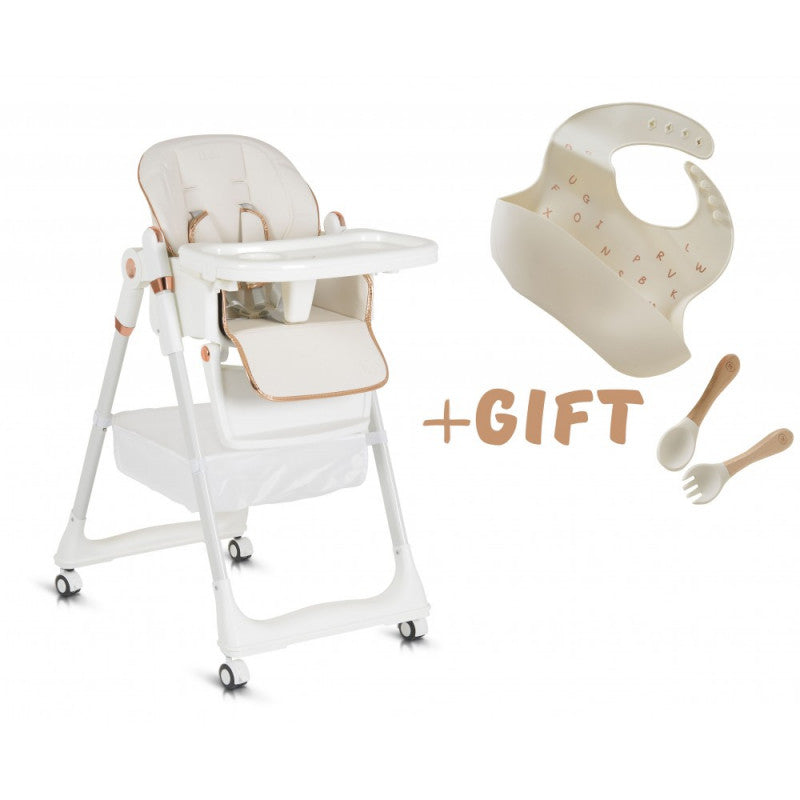 Seggiolone Pappa Lindo Con  Accessori Inclusi White