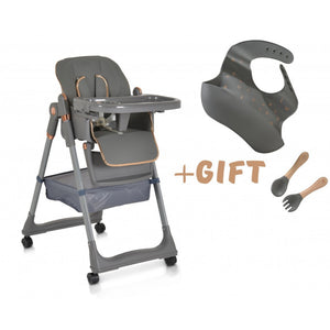 Seggiolone Pappa Lindo Con  Accessori Inclusi Grey