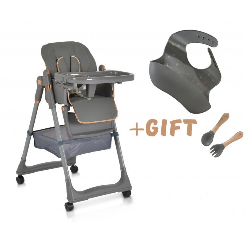 Seggiolone Pappa Lindo Con  Accessori Inclusi Grey