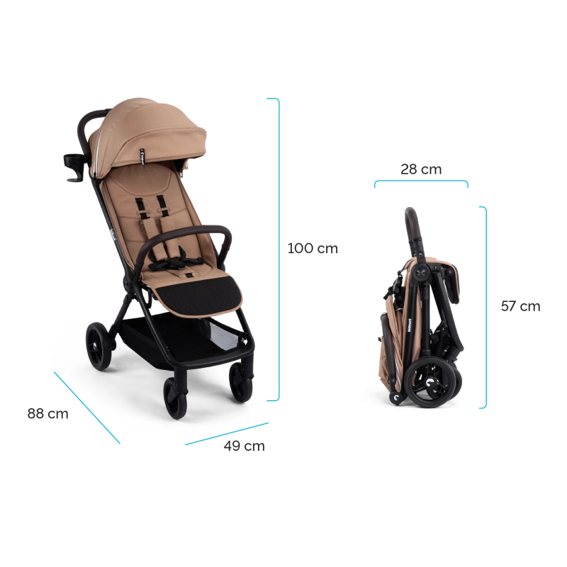 Passeggino Con Chiusura Automatica Snøugle Kidnort Beige - 6