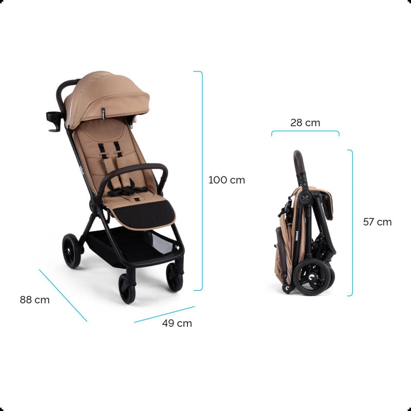 Passeggino Con Chiusura Automatica Snøugle Kidnort Light Grey - 15