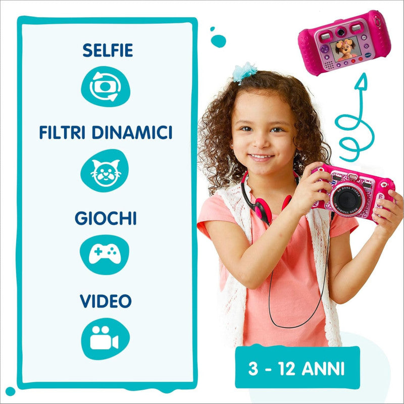 Macchina Fotografica per Bambini con +75 Filtri Rosa - 5