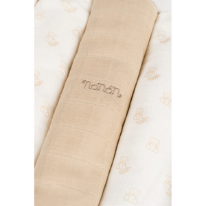 Set 3 mussole Nanan all over orsetti 80x80 cm beige - 3