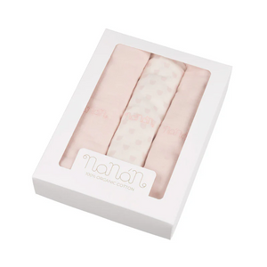 Set 3 mussole Nanan rosa 80x80 cm - 4