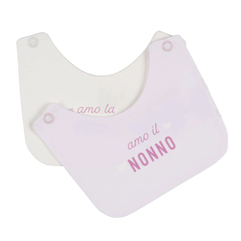 Bavaglino  Rosa con scritta “Amo la nonna/il nonno