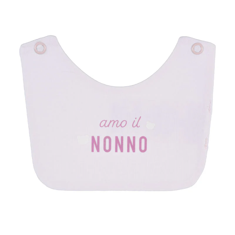 Bavaglino  Rosa con scritta “Amo la nonna/il nonno - 3