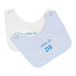 Bavagli Nanan con scritta Azzurro Amo la zia/lo zio - 4