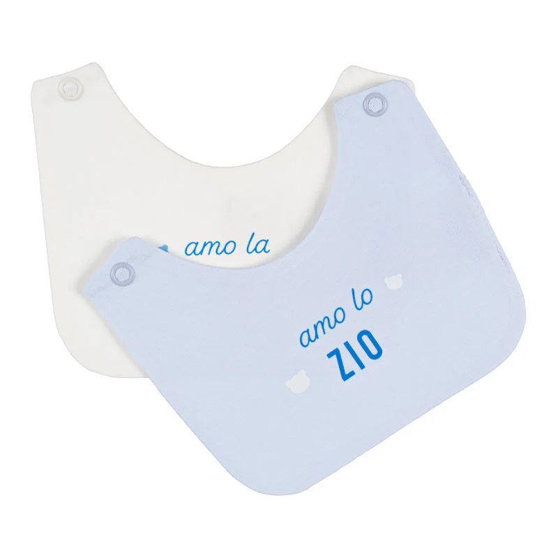 Bavagli Nanan con scritta Azzurro Amo la zia/lo zio - 4