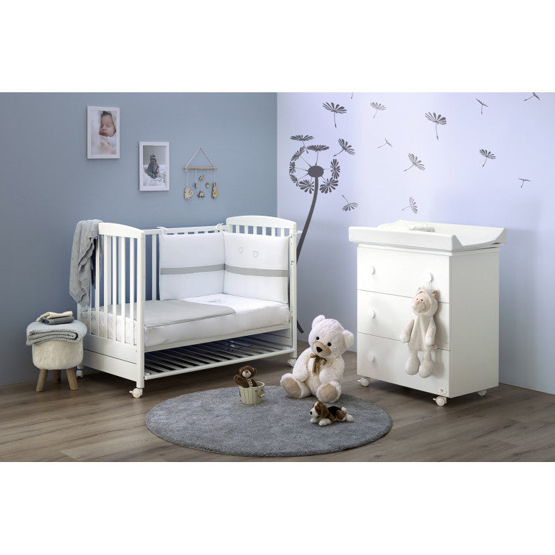 Lettino Praim Co-Sleep Cuoricini Bianco