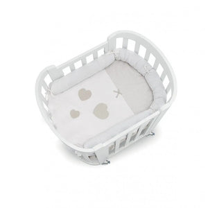 Completo Rivestimento Culla Sweet Bianco Tortora