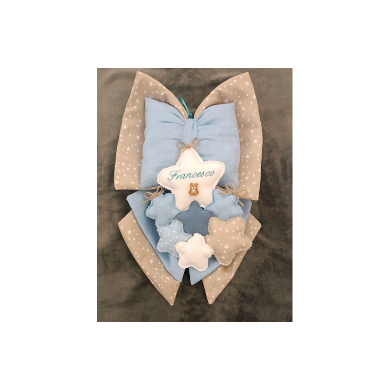 Fiocco Nascita Personalizzato Azzurro