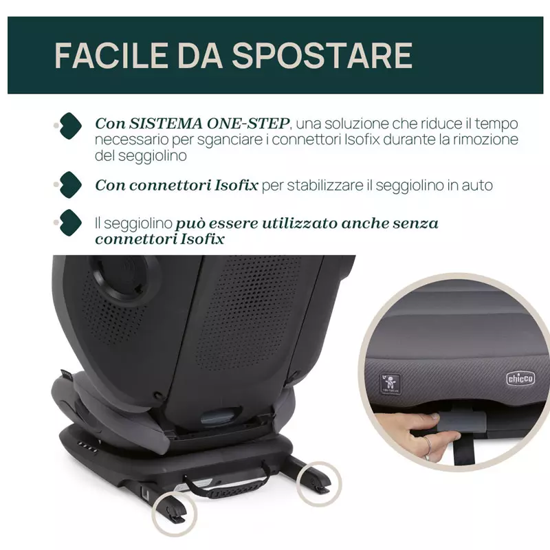 Seggiolino auto I-Size Chicco FOLD & GO Easy Recline Glam Grey - 3