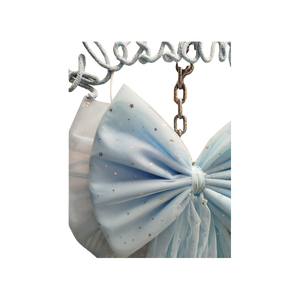 Fiocco Nascita Grande In tulle con Scritta in Tricoton - 3