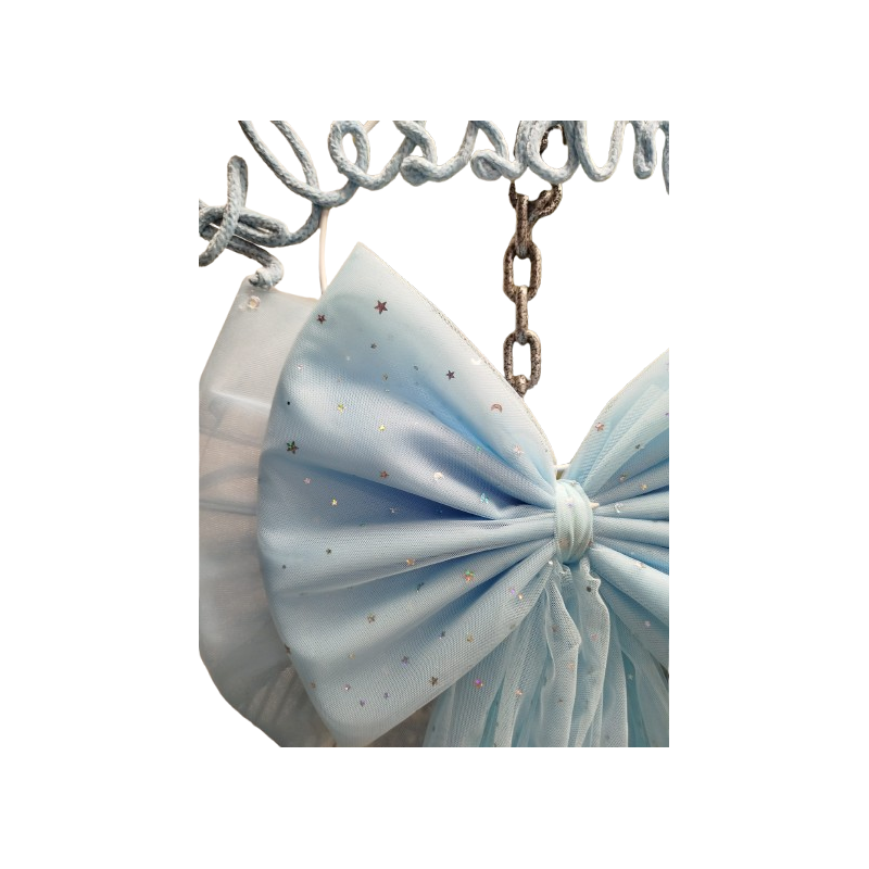 Fiocco Nascita Grande In tulle con Scritta in Tricoton - 3