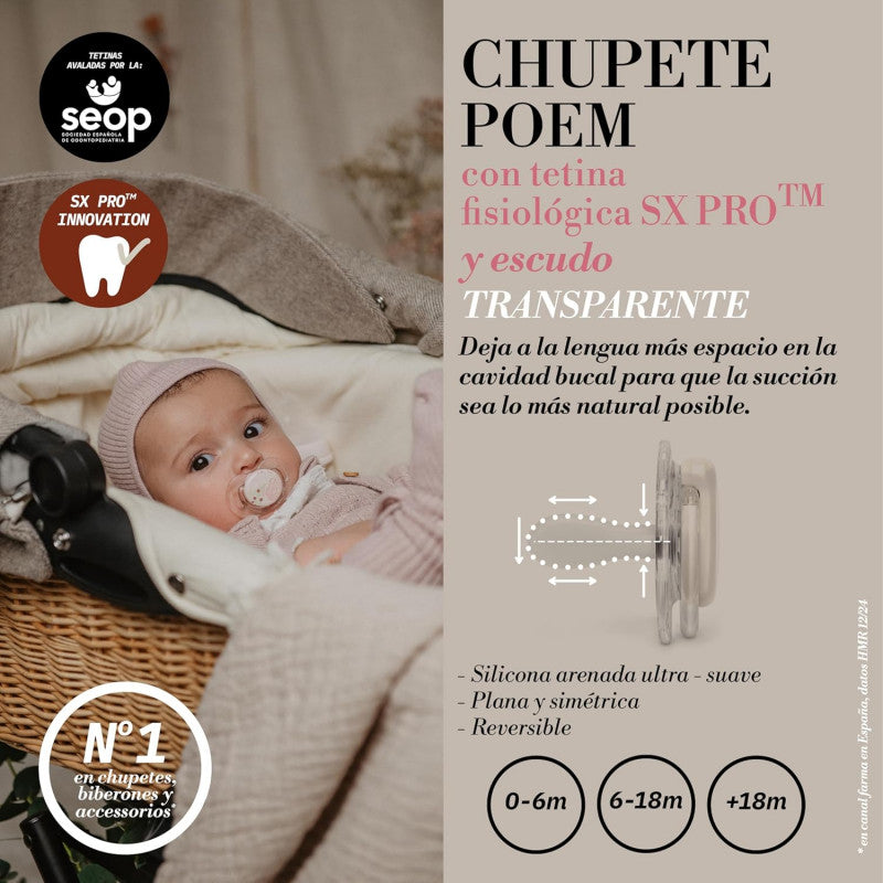 Suavinex Poetry Ciuccio per Neonati 0/6 Mesi Azzurro - 6