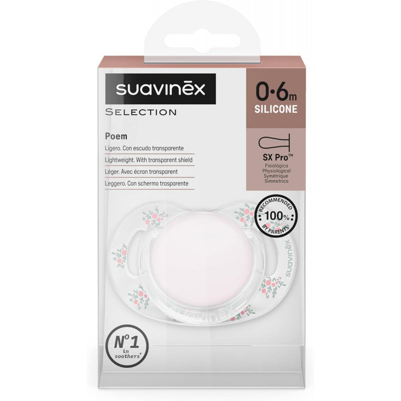 Suavinex Poetry Ciuccio per Neonati 0/6 Mesi Rosa - 6