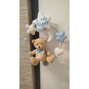 Fuorti Porta Nascita Azzurro Con nome Personalizzato