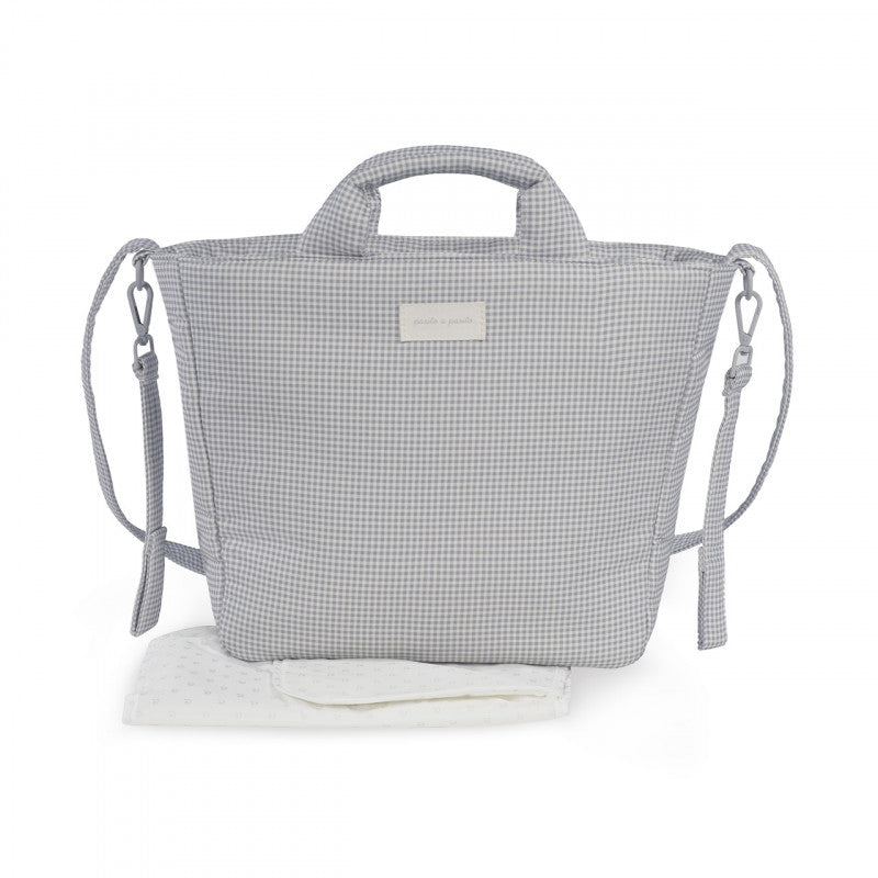 Borsa Fasciatoio Little Bloom Vichy Grigio