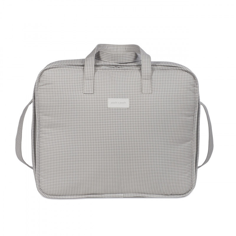 Valigia Little Bloom Vichy Grigio