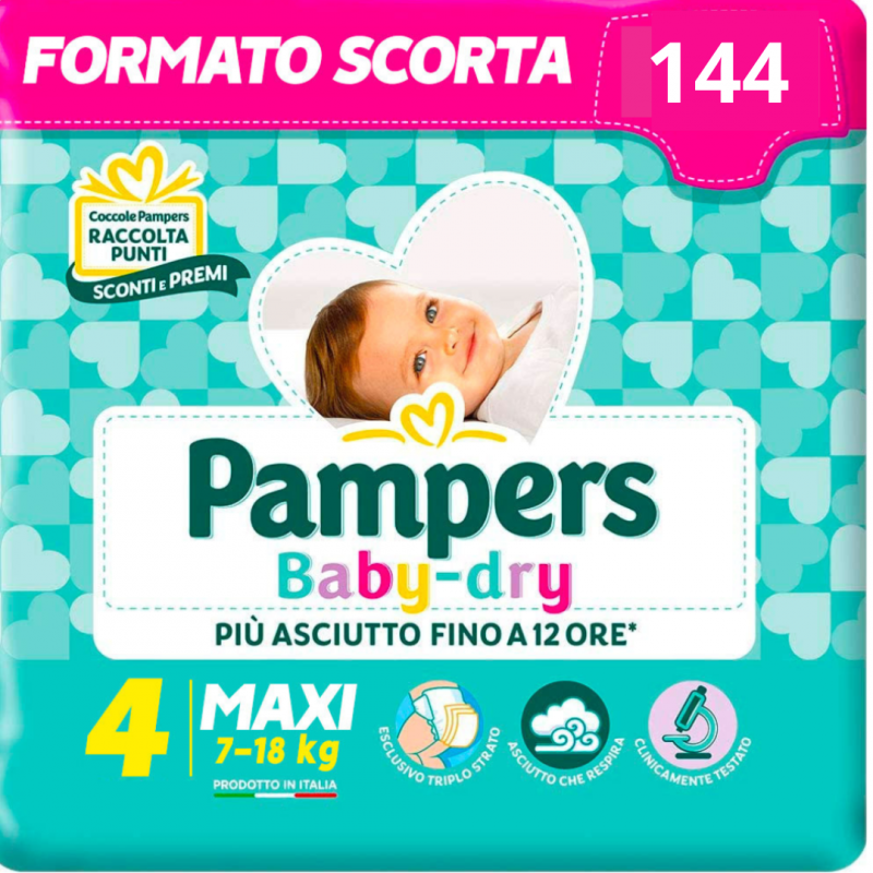 Pampers Bay Dry Esapack - Taglia 4