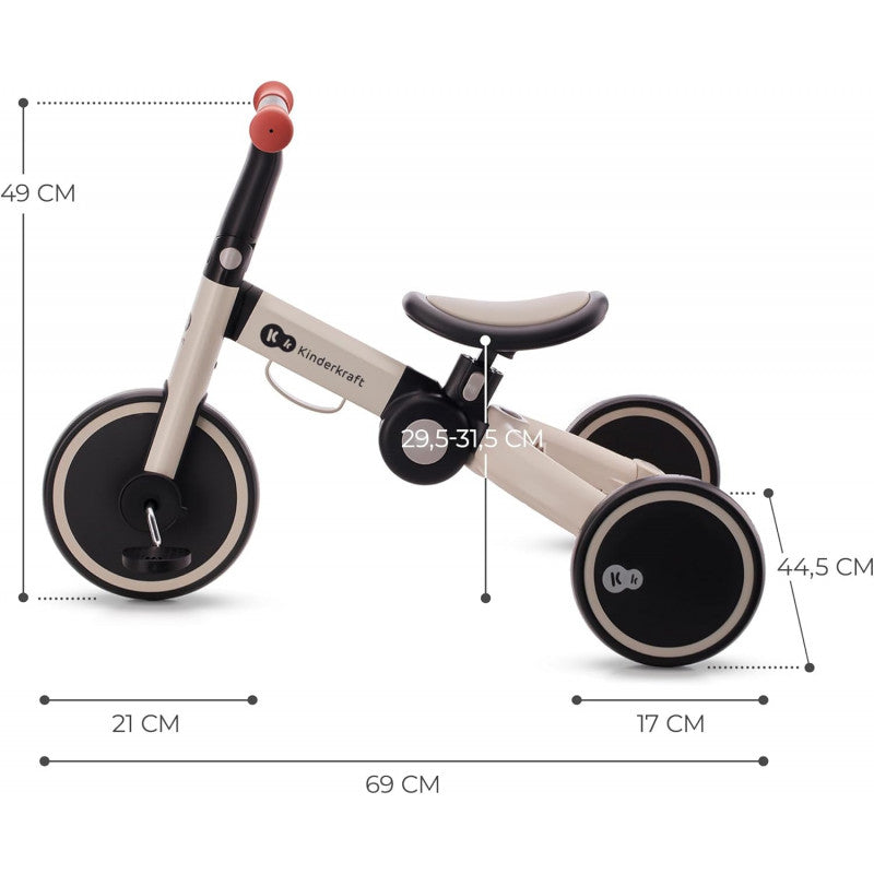 Kinderkraft Triciclo 3in1 4TRIKE, Mini bici,